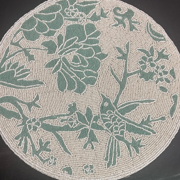 Tahari beaded floral bird charger 15” - Picture 1 of 2